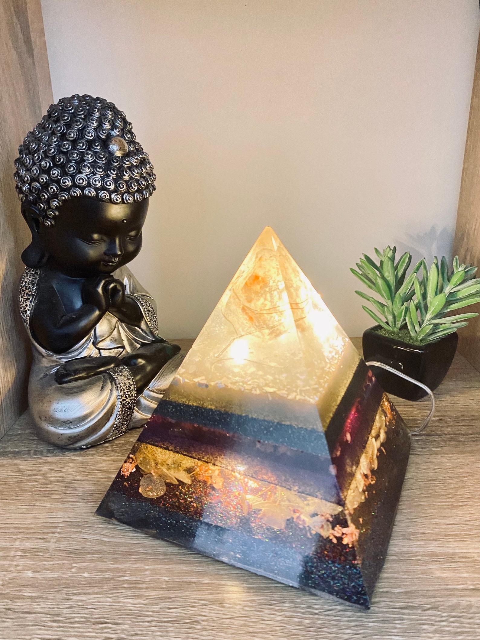 Crystal Orgonite Resin Pyramid Etsy