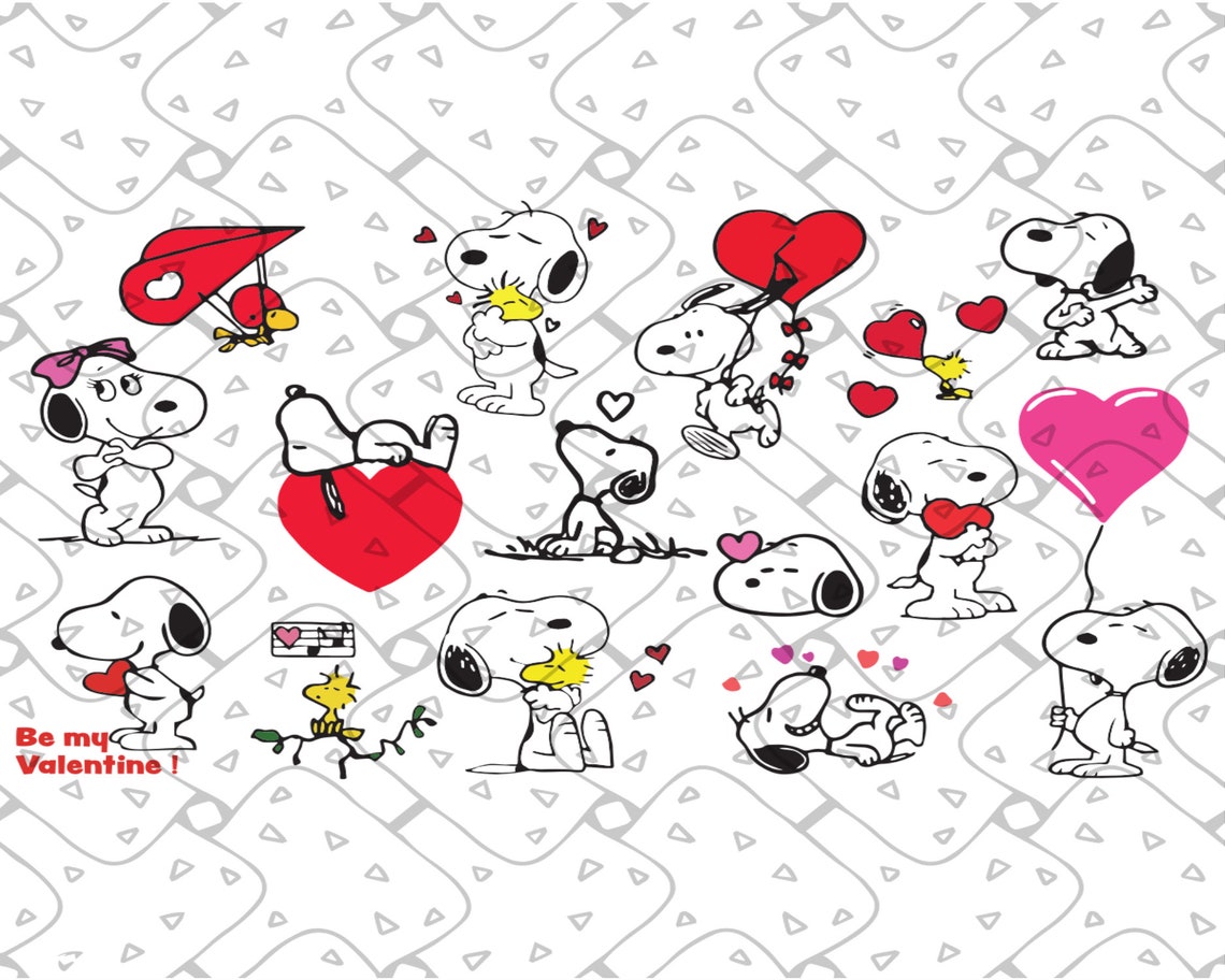 Valentine Snoopy Bundle Svg Valentine Svg Valentine Snoopy | Etsy