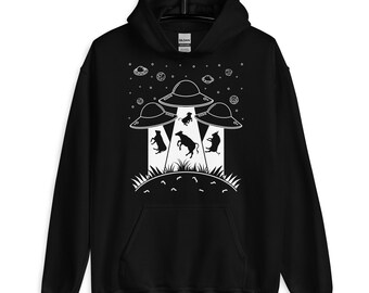 Felpa con cappuccio UFO, Felpa con cappuccio alieno, Felpe con cappuccio disco volante, Felpe con cappuccio grafiche, Camicia divertente, Felpe con cappuccio Area 51, Felpa con cappuccio rapimento alieno, Felpa con cappuccio spazio esterno,