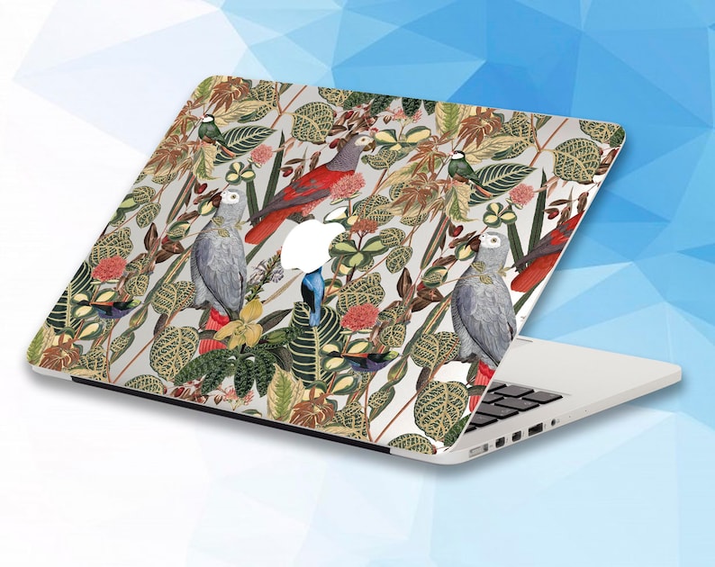 Floral MacBook Pro 16 Decal Bird Parrot MacBook 13 Skin A2338 MacBook 16 Skin MacBook Pro 13 2020 MacBook Air 13 M1 Macbook Retina 13 skin