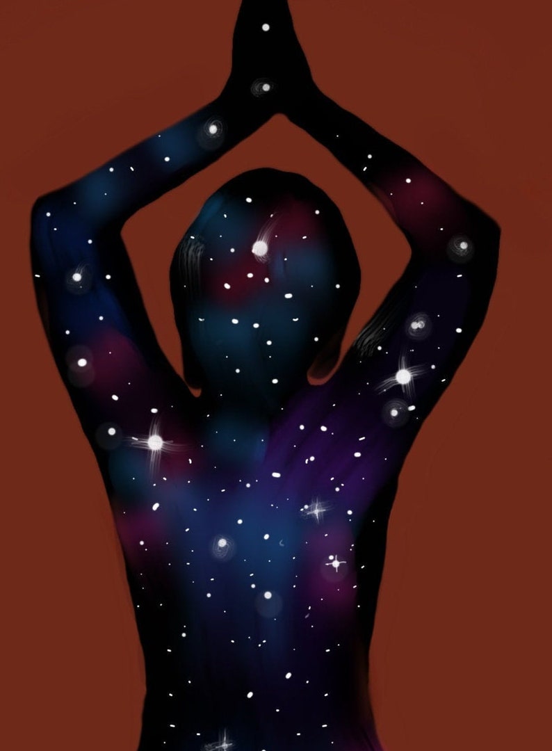 Art Print Universe Woman Affirmation i trust myself Poster Starry Sky