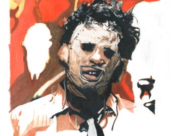 Leatherface Color Pencil Print 11x14