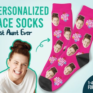 Best Aunt Ever Socks, Personalized Aunt Face Socks, Photo socks for Aunt, Aunt Gift, Christmas Gift, Thanksgiving Gift