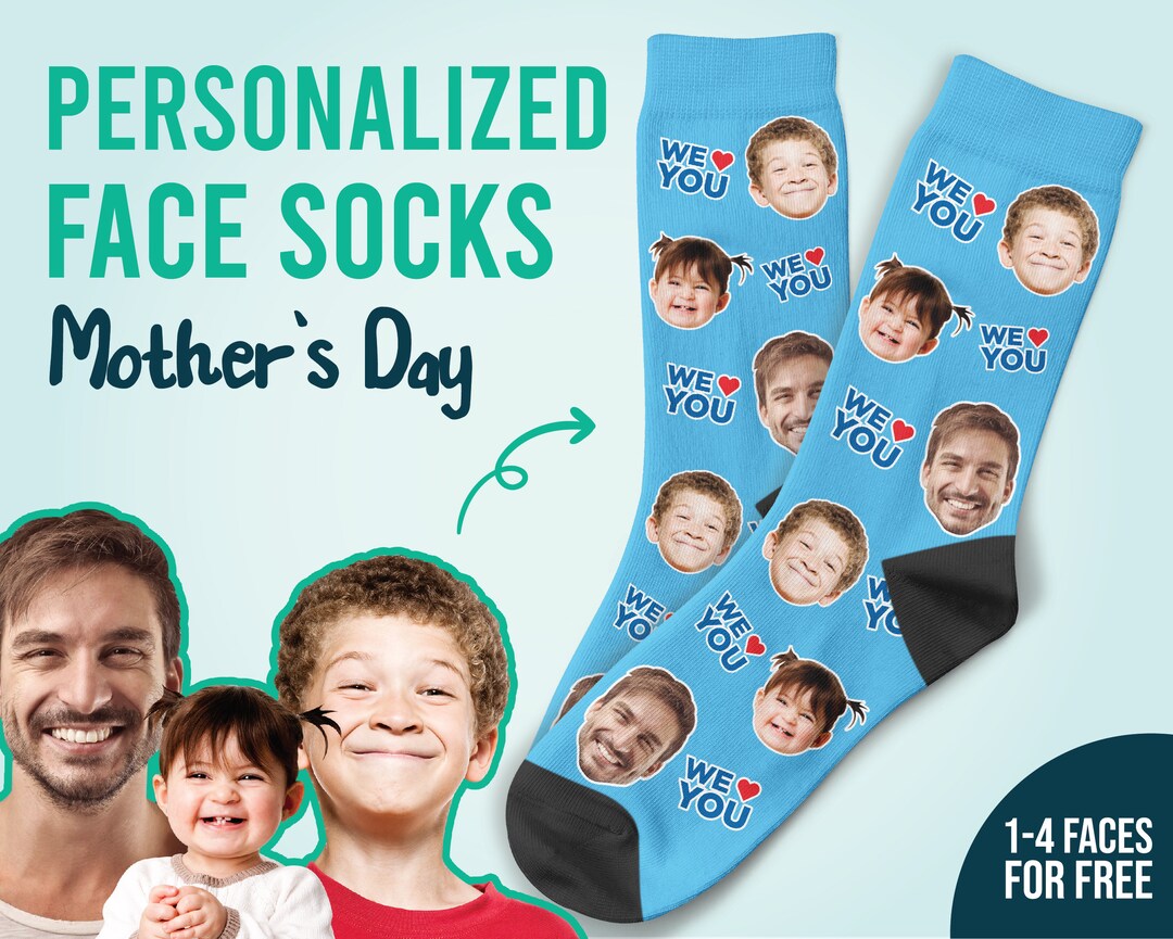 Mother's Day Socks Custom Face Sock Mother's Day Etsy