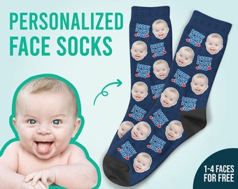 Calcetines papá te amo, calcetines personalizados con cara de papá, calcetines personalizados para papá, calcetines felices del día del padre, mejor regalo, regalo de Navidad, regalo de Acción de Gracias