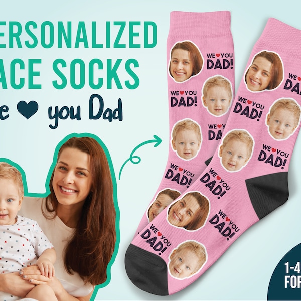 Custom We Love Dad Socks, Personalized Gift For Dad, Grandpa Dad Socks, Gift From Children, Christmas Gift, Thanksgiving Gift