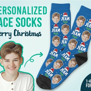 Merry Christmas Custom Socks, Christmas Custom Face & Name Socks, Merry Christmas To Friend, Best Christmas Gift, Thanksgiving Gift