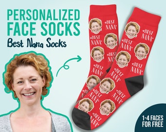 Best Nana Socks, Custom Face Socks, Gift For Grandma, Happy Mother's Day, Grandma Socks, Mother's Day Gift, Father's Day Gift, Family Gift