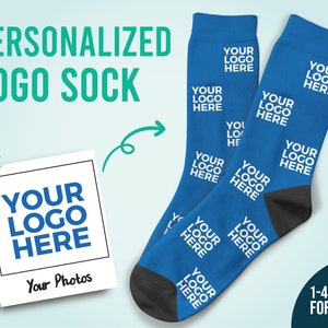 Put Business Logo On Socks, Custom Logo Socks, Gift For Boss,  Personalized Socks, Coworker Gift, Christmas Gift, Thanksgiving Gift,