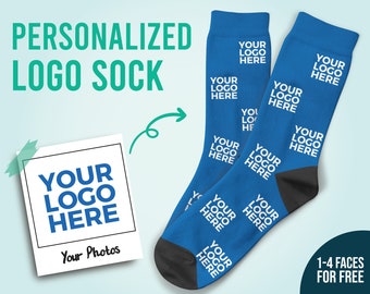 Put Business Logo On Socks, Custom Logo Socks, Gift For Boss,  Personalized Socks, Coworker Gift, Christmas Gift, Thanksgiving Gift,