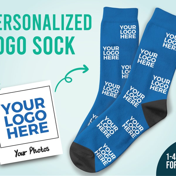 Put Business Logo On Socks, Custom Logo Socks, Gift For Boss,  Personalized Socks, Coworker Gift, Christmas Gift, Thanksgiving Gift,