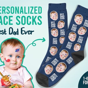 Father's Day Gift, Best Dad Ever Socks, Custom Face Socks, Personalized, Happy Father's Day Socks, Best Gift For Dad, Thanksgiving Gift