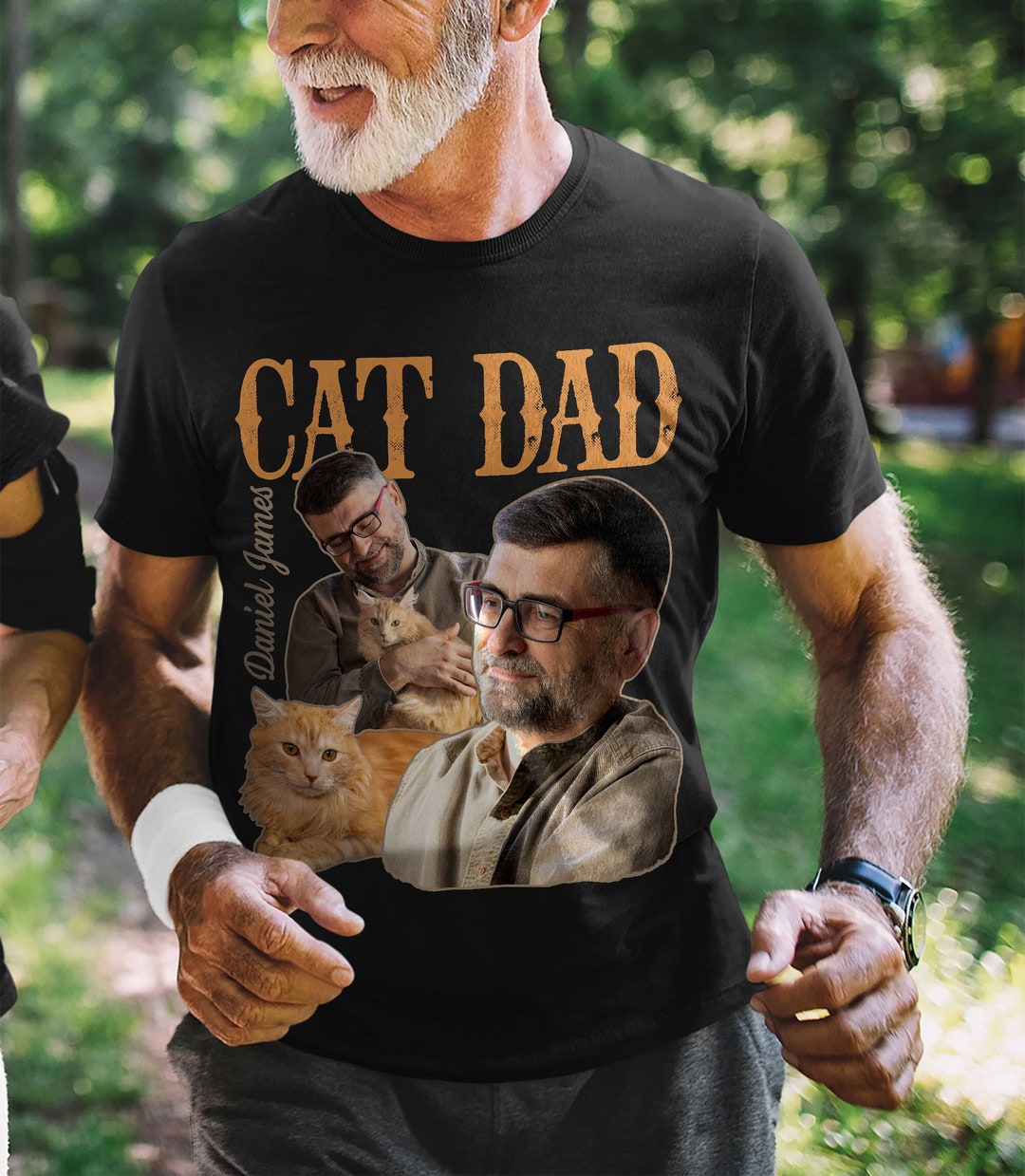 Cat Dad Tshirts, Father Day's Gift, Cat Lovers Tshirt, Custom Face