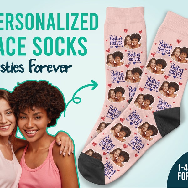 Besties Forever Socks, Best Friend Gift, BFF Gift Idea, Best Friend Socks, Custom Friend Sock, Christmas Gift, Thanksgiving Gift