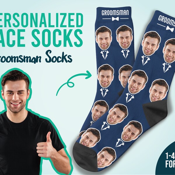 Groomsman Socks, Custom Face Socks, Wedding Gift, Custom Wedding Socks, Best Wedding Gift