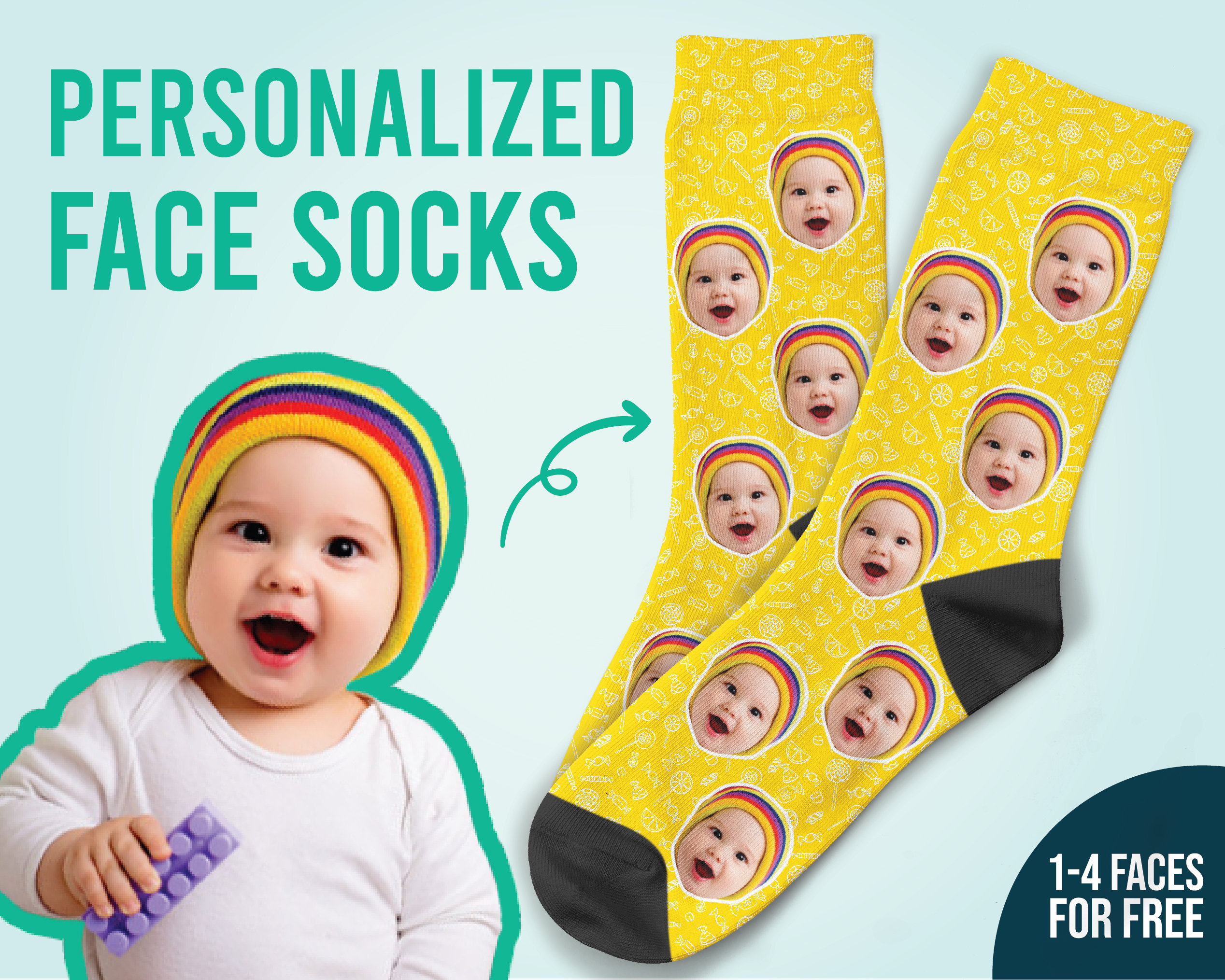 Baby face cheap socks