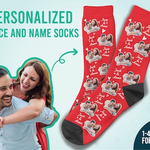 Calcetines personalizados con 2 caras, con corazón, para tu familia o novio  - MyFaceSocksMX