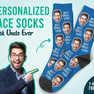 Best Uncle Ever Socks, Personalized Uncle Face Socks, Photo socks for Uncle, Uncle Gift, Christmas Gift, Thanksgiving Gift