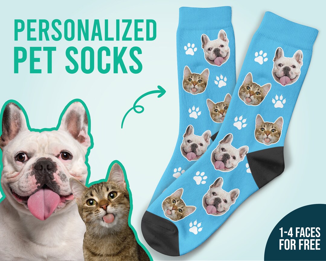 Custom Paw Socks, Custom Pet Face Socks, Pet Lovers, Best Gift, Dog