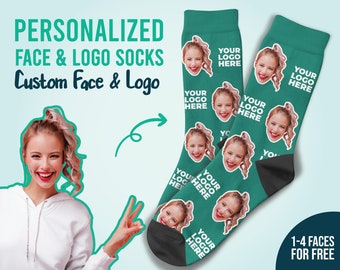 Custom Logo Socks, Custom Face Socks, Best Gift, Personalize Gift, Christmas Gift, Mothers Day Gift, Put Business Logo On Socks