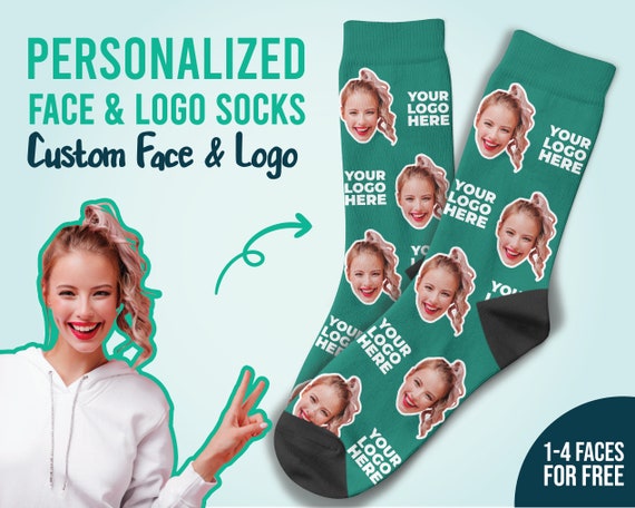 Custom Logo Socks, Custom Face Socks, Best Gift, Personalize Gift,  Christmas Gift, Thanksgiving Gift, Put Business Logo on Socks 