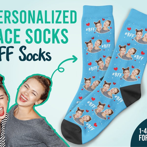 Best Friend Forever Socks, Custom Best Friend Photo Socks, Gift For BFF, Christmas Gift, Thanksgiving Gift, Family Gift