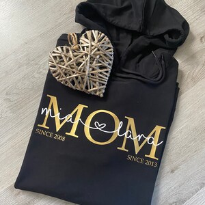 Mama Hoodie Mom Hoodie Kindernamen personalisiertes Muttertagsgeschenk personalisierter Mom Hoodie MOM Hoodie afbeelding 4