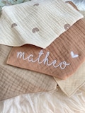 Customizable scarves | Muslin | Bibs | personalized | Rainbow | Scarf | various colors | embroidered | embroidered product logo