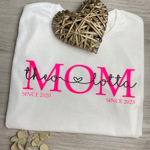 Mama T-Shirt Mom Shirt Kindernamen personalisiertes Muttertagsgeschenk personalisiertes Mom T-Shirt Mama Statementshirt MOM Shirt Bild 9