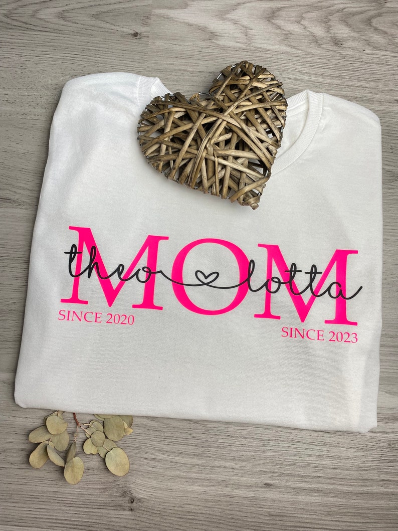 Mama T-Shirt Mom Shirt Kindernamen personalisiertes Muttertagsgeschenk personalisiertes Mom T-Shirt Mama Statementshirt MOM Shirt Bild 9