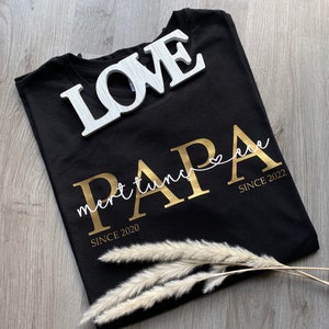 Papa T-Shirt Dad Shirt Kindernamen personalisiertes Vatertagsgeschenk personalisiertes Papa T-Shirt Papa Statementshirt DAD Shirt Bild 5