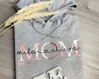 Mama Hoodie | Mom Hoodie Kindernamen | personalisiertes Muttertagsgeschenk | personalisierter Mom Hoodie | MOM Hoodie