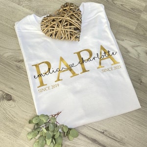 Papa T-Shirt Dad Shirt Kindernamen personalisiertes Vatertagsgeschenk personalisiertes Papa T-Shirt Papa Statementshirt DAD Shirt Bild 6