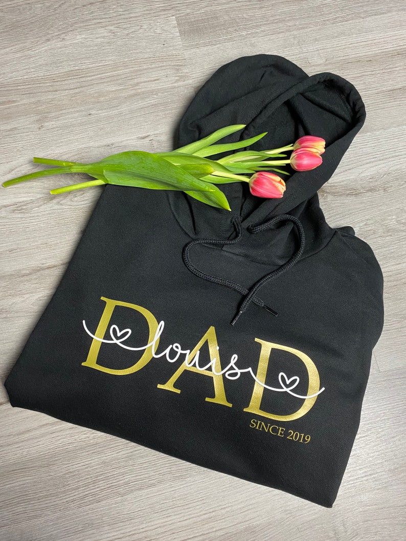 Papa Hoodie Dad Hoodie Kindernamen personalisiertes Vatertagsgeschenk personalisierter Dad Hoodie DAD Hoodie Bild 6