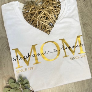 Mama T-Shirt Mom Shirt Kindernamen personalisiertes Muttertagsgeschenk personalisiertes Mom T-Shirt Mama Statementshirt MOM Shirt Bild 7