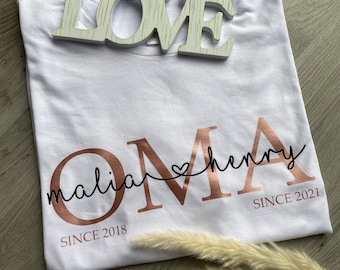 Oma T-Shirt | Oma Shirt Enkelnamen | personalisiertes Geschenk | personalisiertes Oma T-Shirt | Oma Statementshirt | OMA Shirt