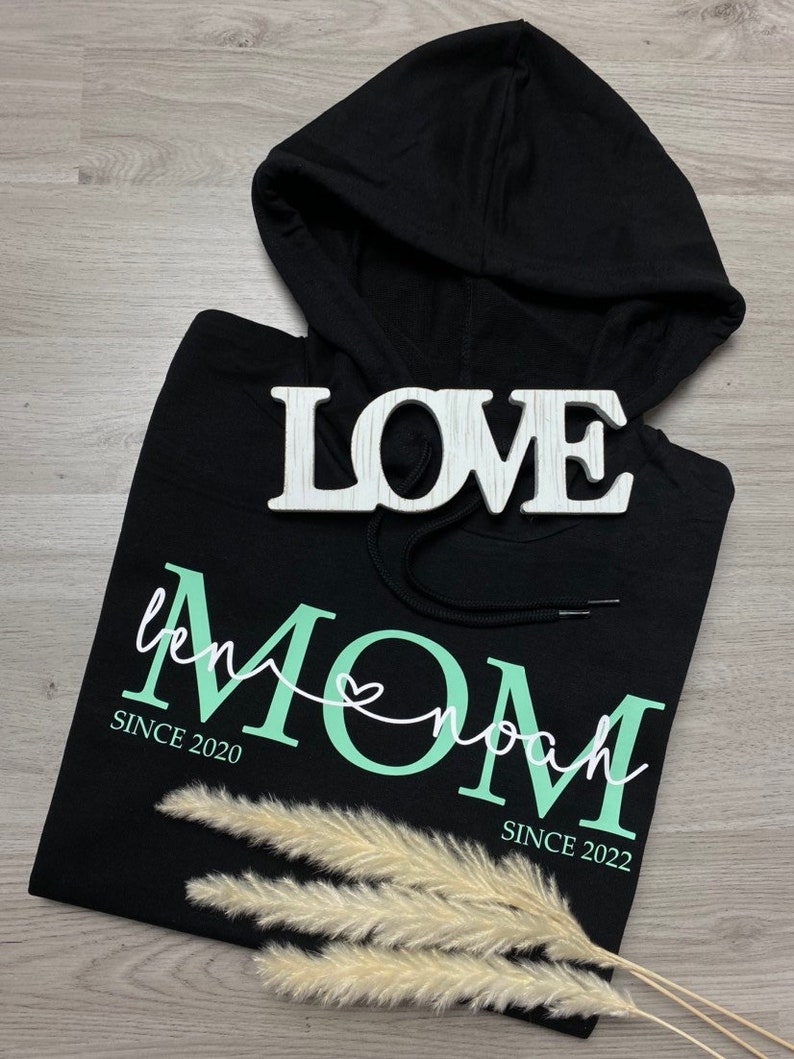 Mama Hoodie Mom Hoodie Kindernamen personalisiertes Muttertagsgeschenk personalisierter Mom Hoodie MOM Hoodie afbeelding 8