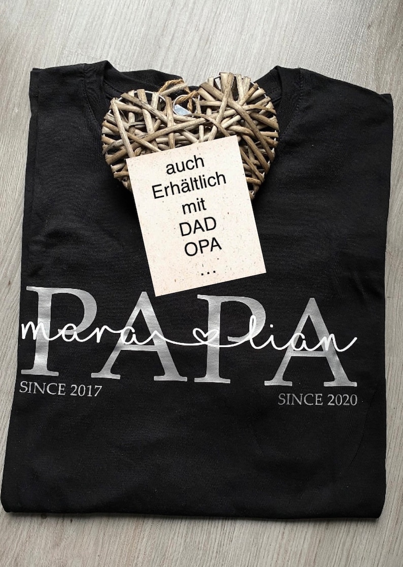 Papa T-Shirt Dad Shirt Kindernamen personalisiertes Vatertagsgeschenk personalisiertes Papa T-Shirt Papa Statementshirt DAD Shirt Bild 1