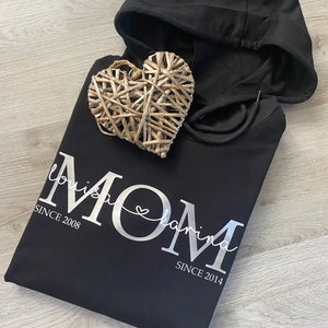 Mama Hoodie Mom Hoodie Kindernamen personalisiertes Muttertagsgeschenk personalisierter Mom Hoodie MOM Hoodie afbeelding 3