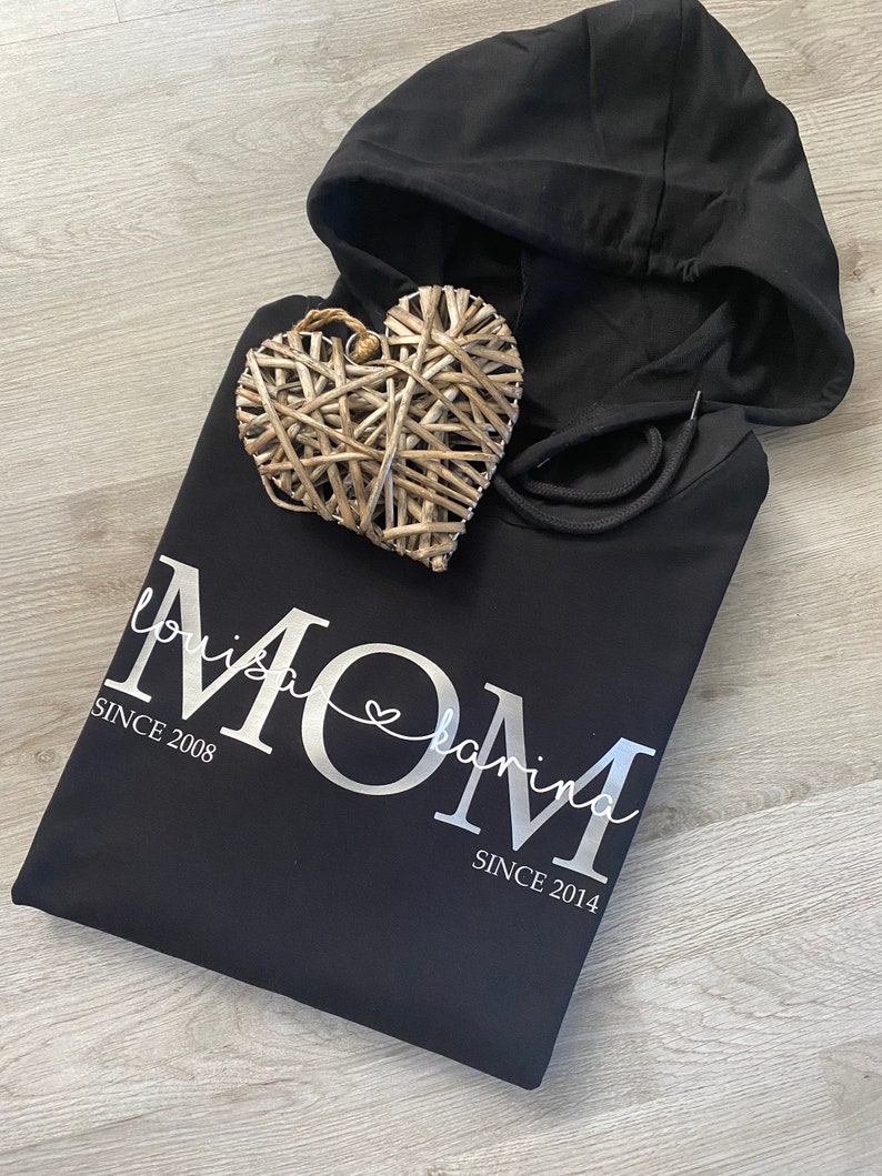 Mom Hoodie Mom Hoodie Kids Names personalized Mother's Day gift personalized mom hoodie MOM Hoodie image 3