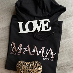 Mama Hoodie Mom Hoodie Kindernamen personalisiertes Muttertagsgeschenk personalisierter Mom Hoodie MOM Hoodie afbeelding 10