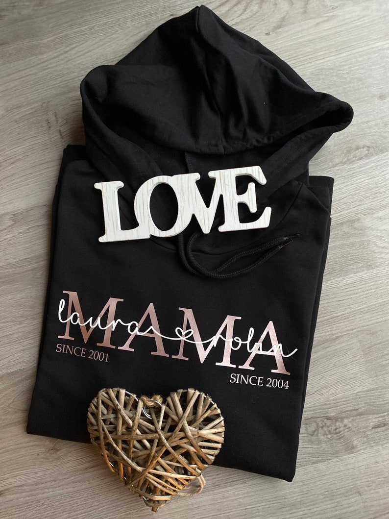 Mama Hoodie Mom Hoodie Kindernamen personalisiertes Muttertagsgeschenk personalisierter Mom Hoodie MOM Hoodie afbeelding 10