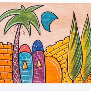 Hand Painted Wooden Jerusalem Placemat