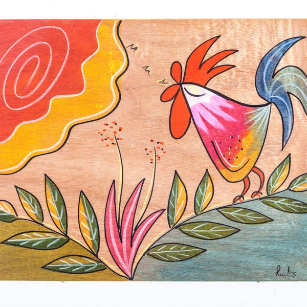 Hand Painted Rooster - Etsy