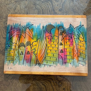 Joyful Jerusalem Original Art, Jerusalem Kitchen Decor, Jerusalem Placemats, Judaica Art, Judaica Gifts, Dining Table Place Mat