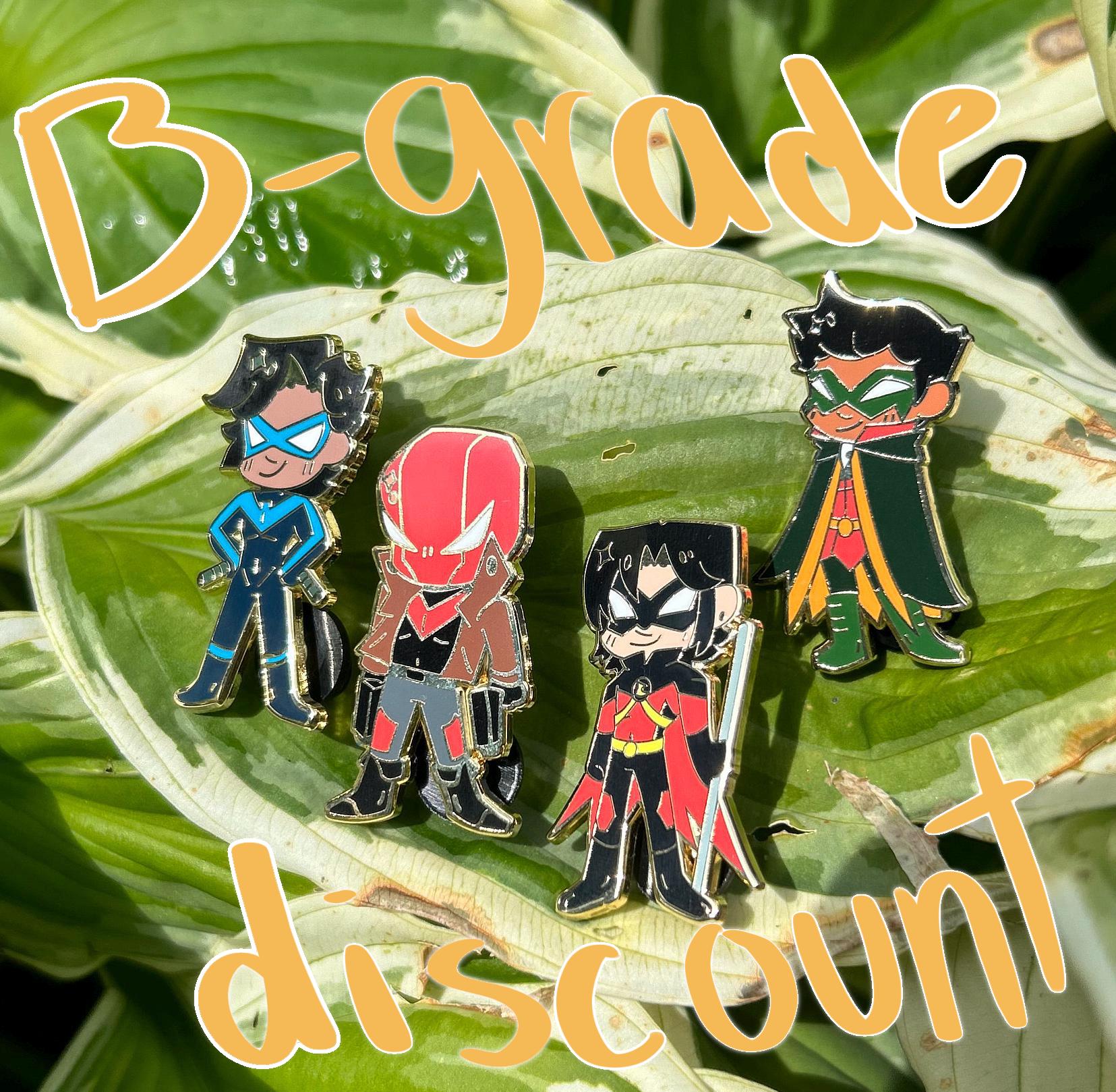 Bat boys enamel pins b and c grades