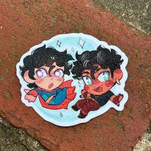 Super boys glitter sticker