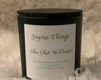 Sea Salt and Orchid Scented 11 OZ Soy Candle