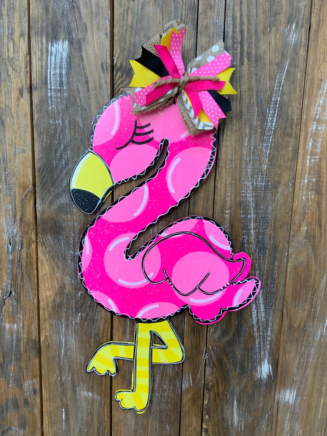 Flamingo Summer Door Hanger, Summer Flamingo Door Hanger, Flamingo