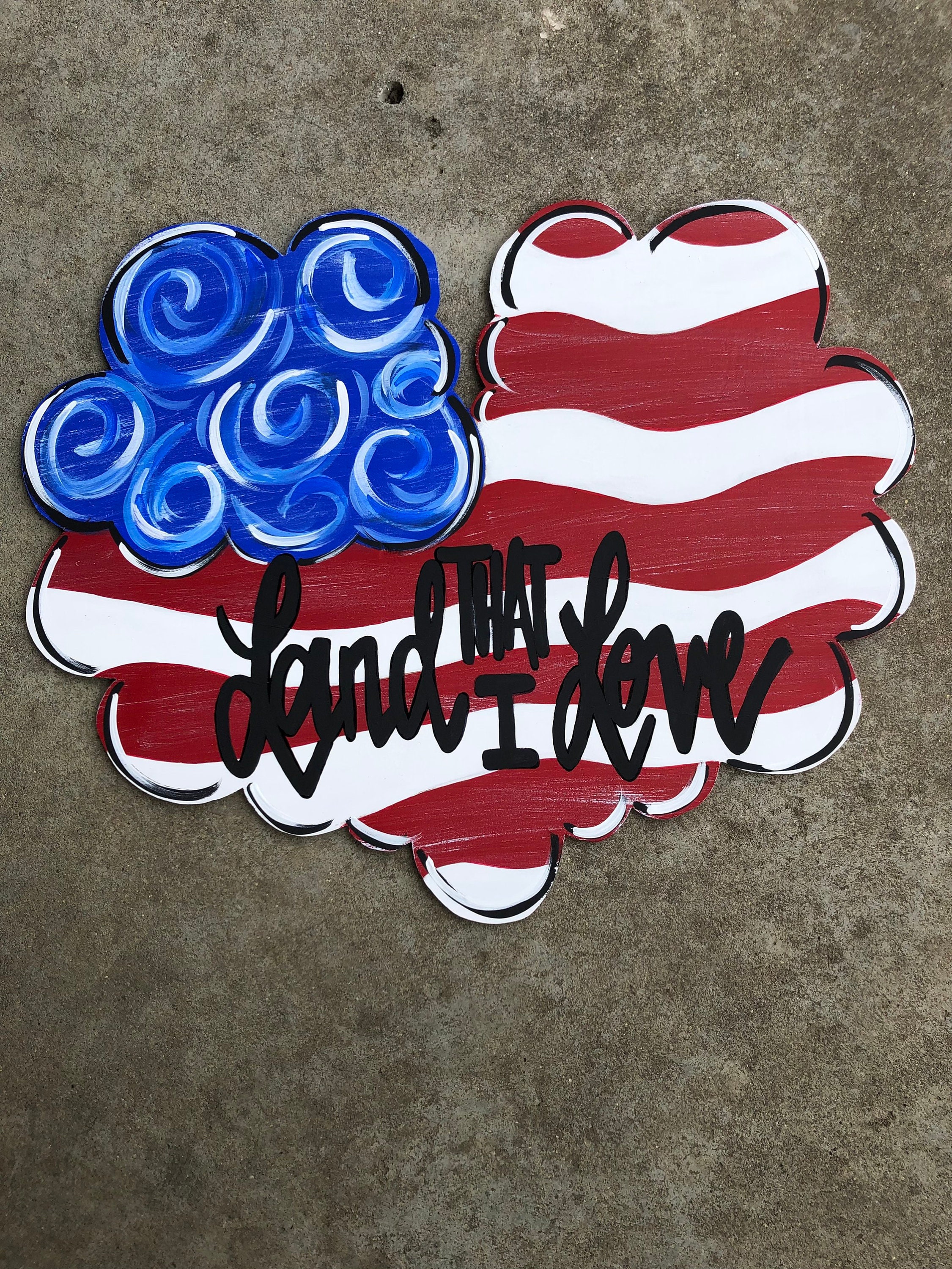 Patriotic Door Hanger Patriotic Door Decor Summer Door Hanger